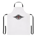 Retro 90s metal rock music-inspired apron with wings and heart design
