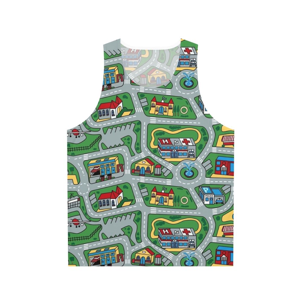 Retro 90s Nostalgic Car City Carpet Road Rug Tank Top