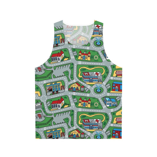 Retro 90s Nostalgic Car City Carpet Road Rug Tank Top
