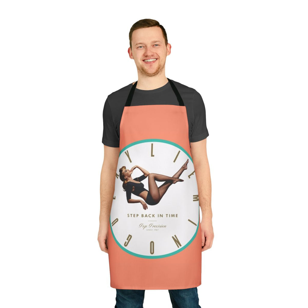 Retro-style apron with a 90s pop music theme