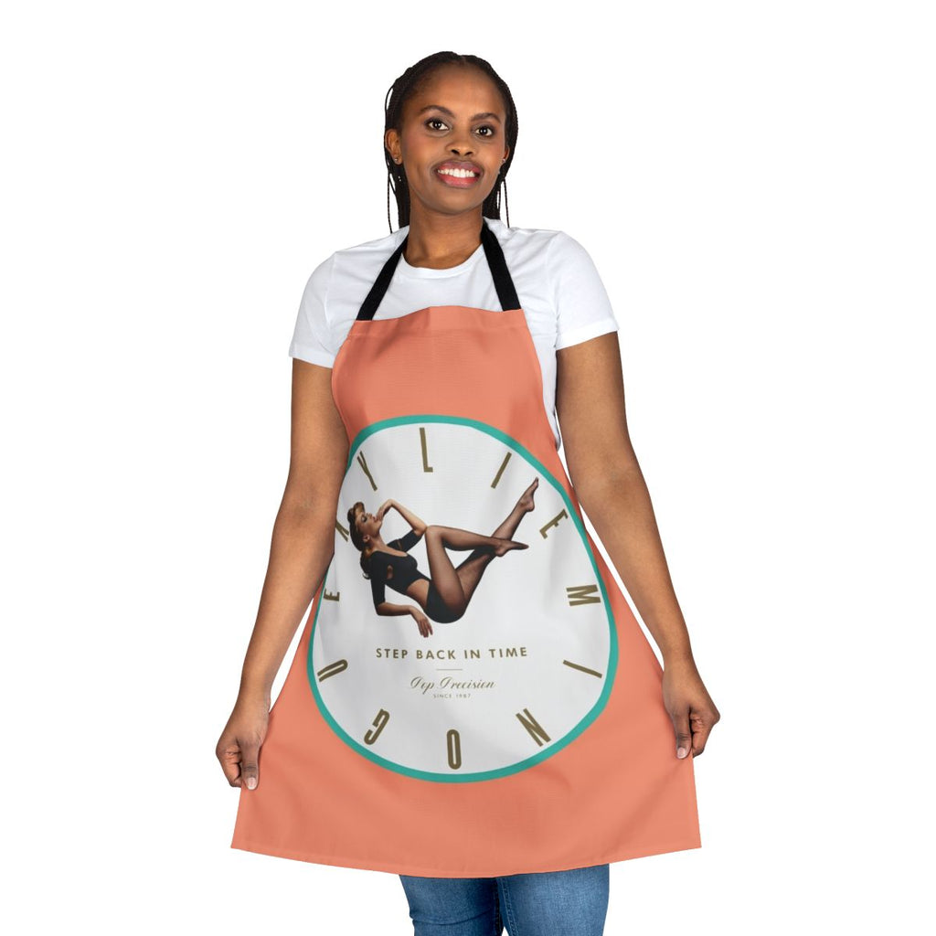 Retro-style apron with a 90s pop music theme