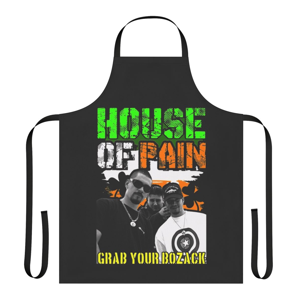 Retro 90s style long sleeve apron with Frank Turner inspired punk rock lyrics and typography