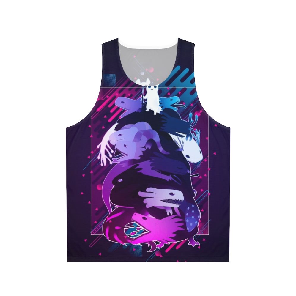 Retro 90s Rainworld Unisex Tank Top with Slug Cat Design