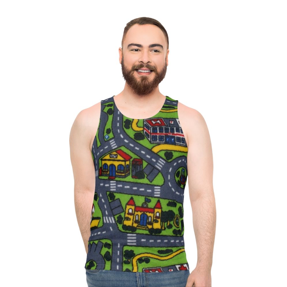 Retro 90s Road Carpet Unisex Tank Top