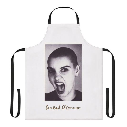 Vintage-style apron featuring Sinead O'Connor's iconic 90s look