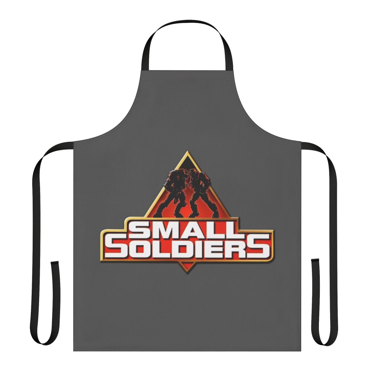 Vintage-style apron featuring characters and imagery from the 90s movie "Small Soldiers"