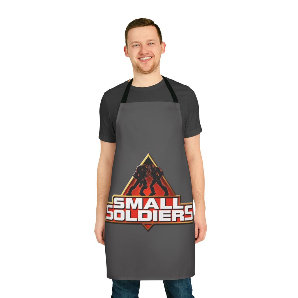 Vintage-style apron featuring characters and imagery from the 90s movie "Small Soldiers"