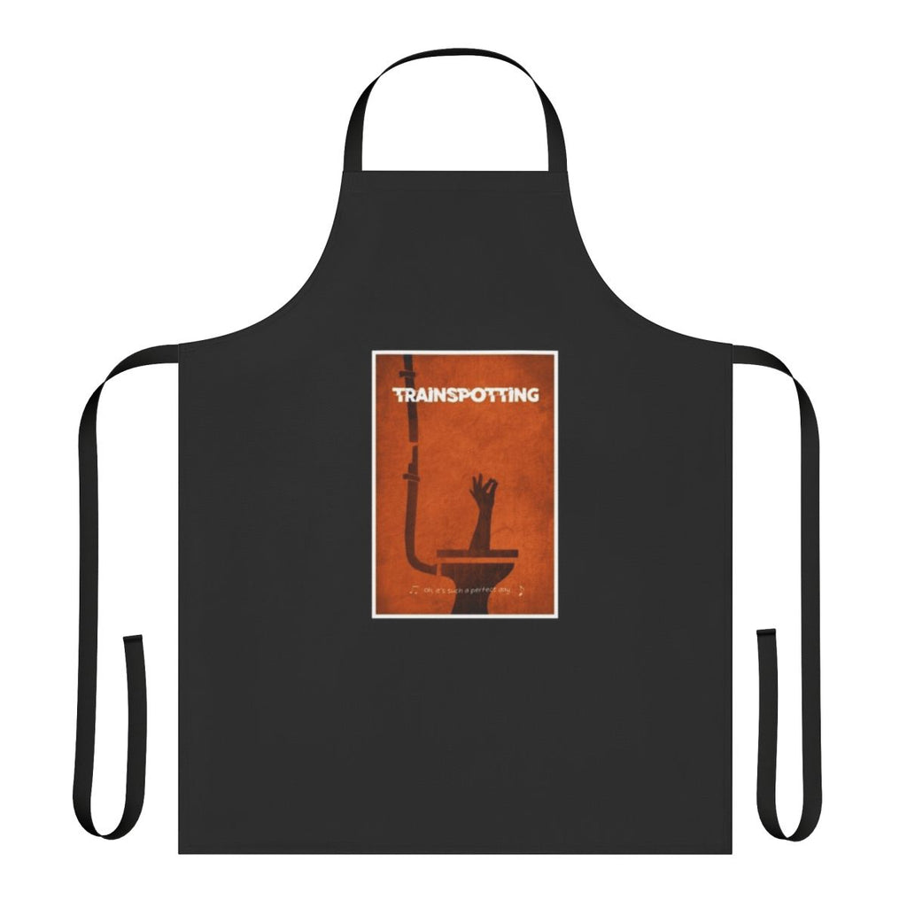 Trainspotting inspired apron featuring the cult film's iconic imagery and characters