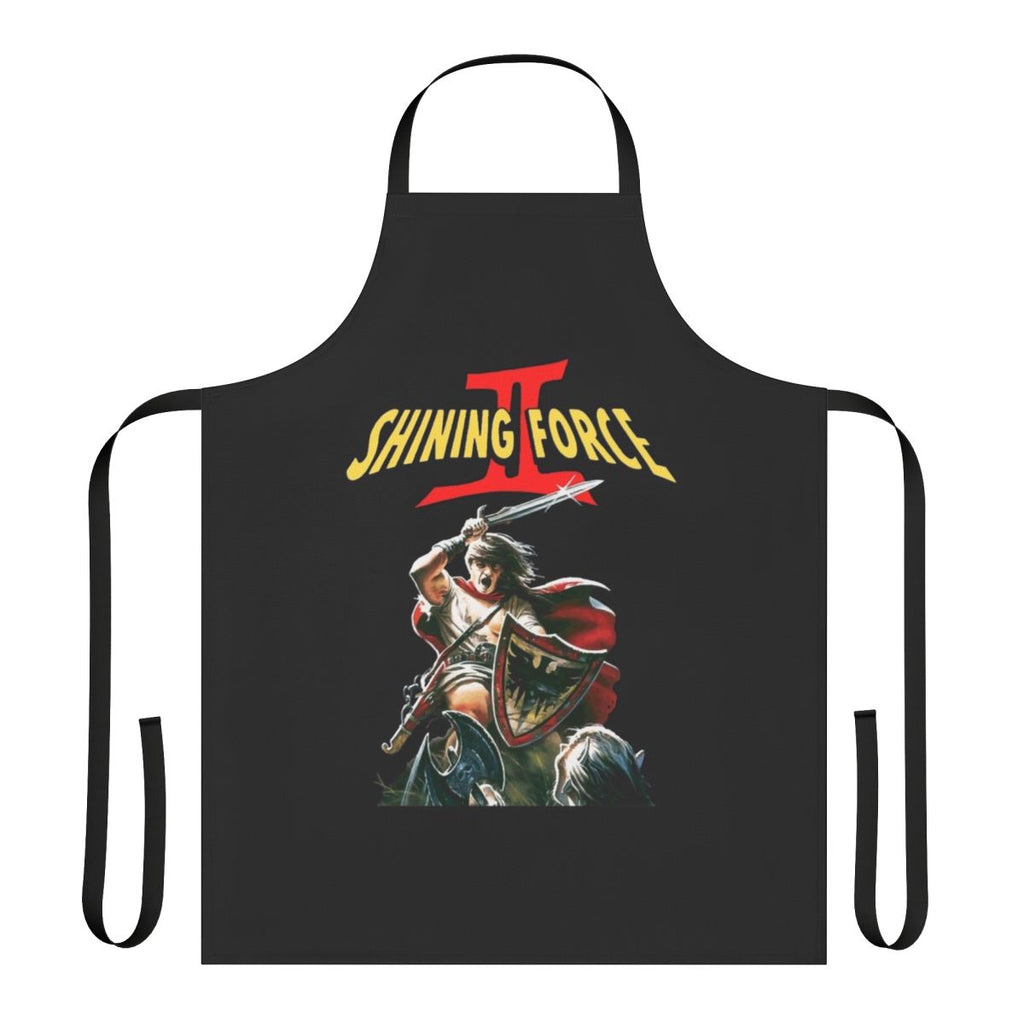 Retro gaming apron featuring artwork and designs from the classic SEGA Genesis RPG Shining Force II