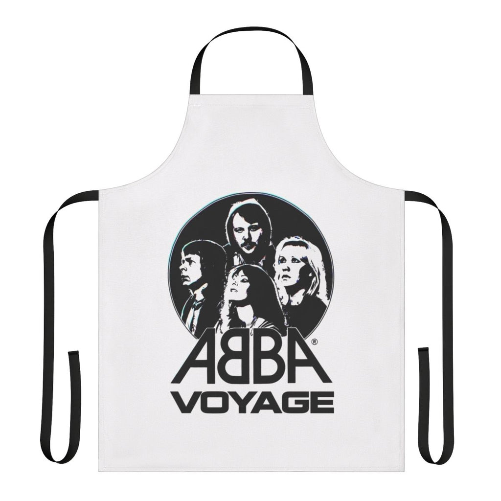 A vibrant apron featuring ABBA-inspired designs perfect for Mamma Mia fans