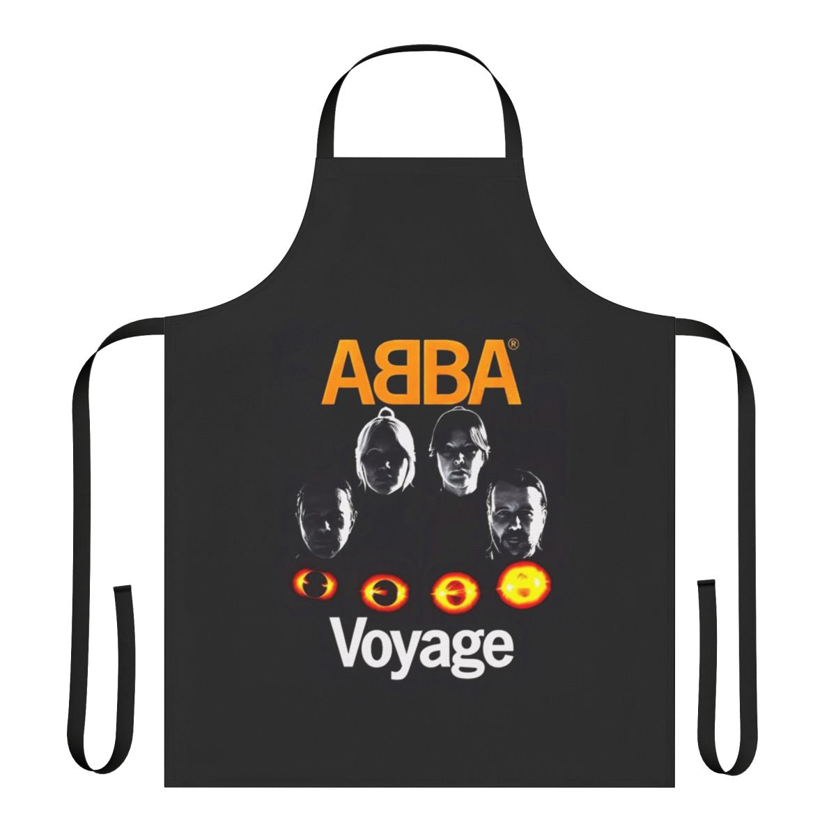 Vibrant retro apron featuring ABBA-inspired disco dance design
