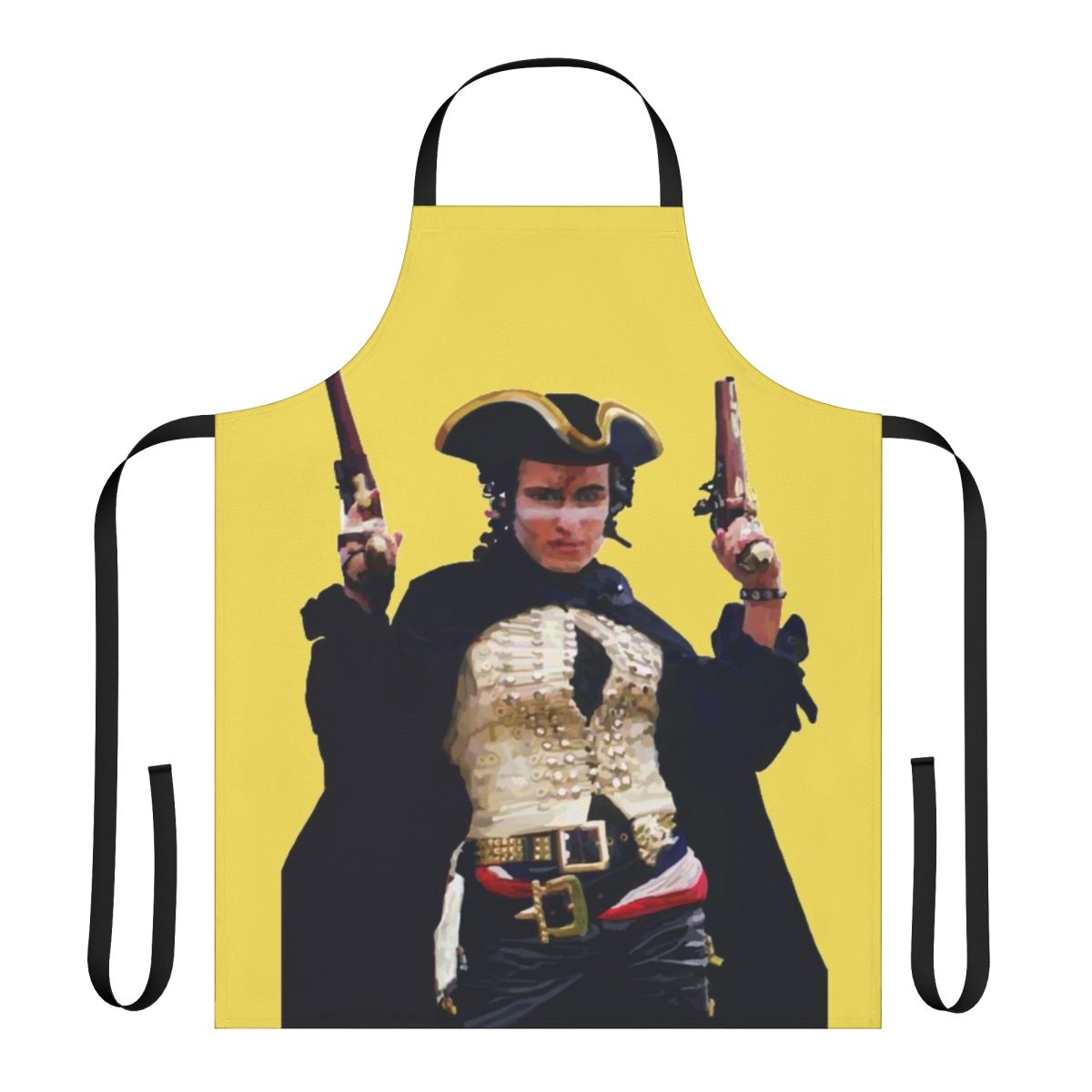 Retro-style apron featuring the iconic "Stand and Deliver" design inspired by the music of Adam Ant