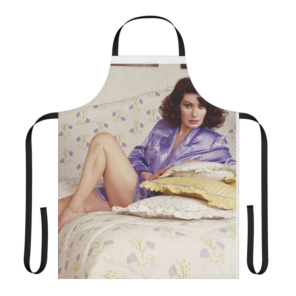Retro-styled apron with an image of actress Edwige Fenech, a classic movie star from the golden age of Hollywood cinema.