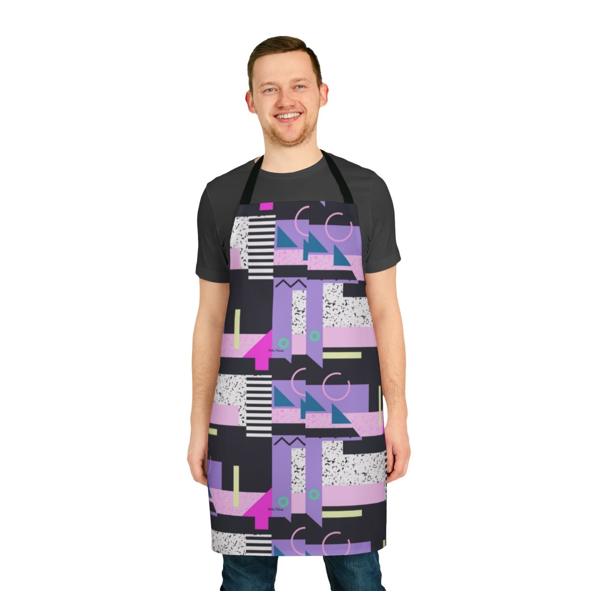Retro aesthetic design pattern printed on a high-quality kitchen apron
