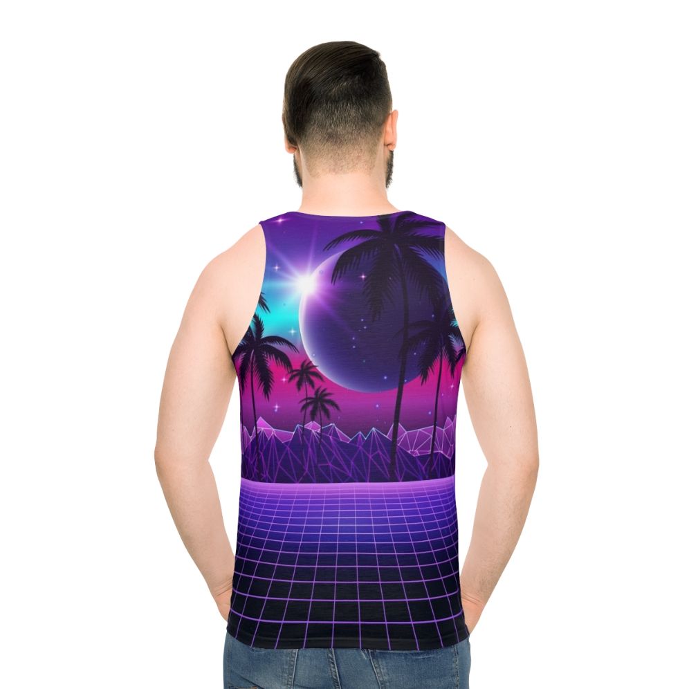 Retro aesthetic neon sunset unisex tank top