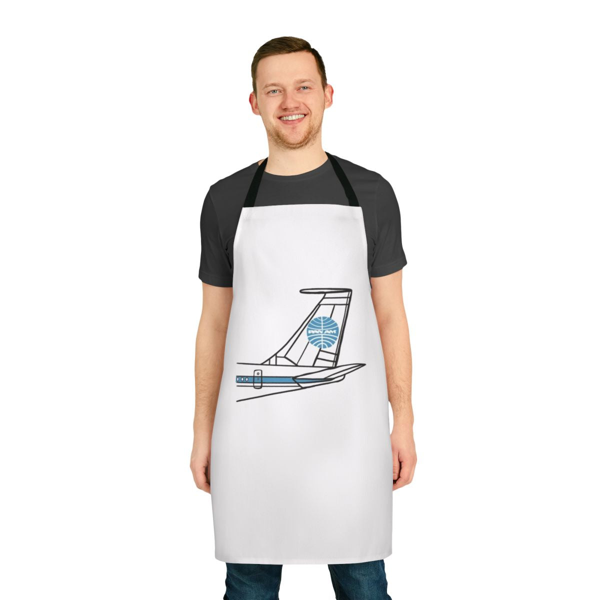 Vintage Panam airlines airplane apron with retro airline logo and design