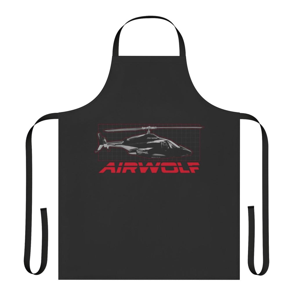 Airwolf-inspired apron with retro 1980s TV show imagery and graphics