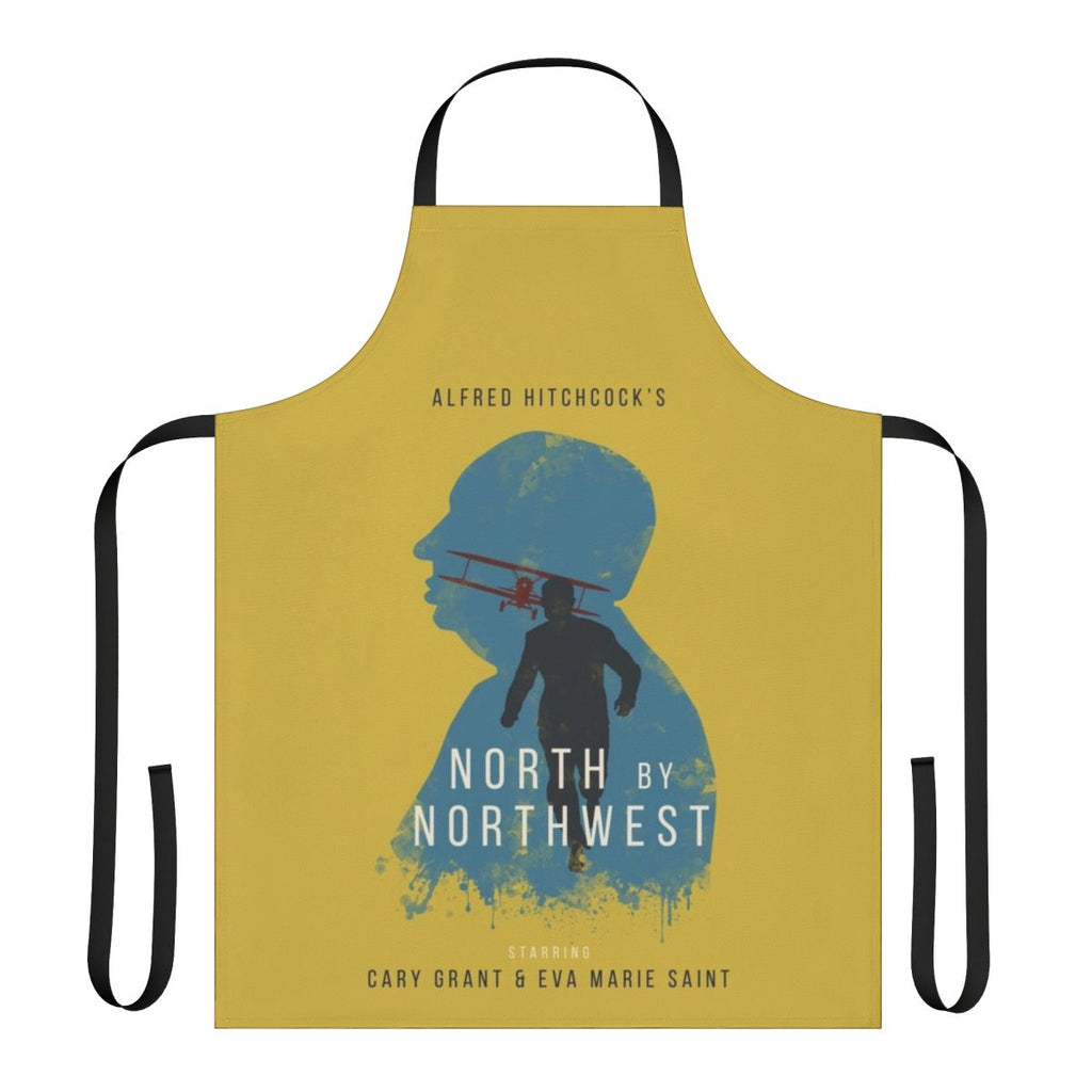 Vintage-style apron featuring the iconic Mount Rushmore scene from the Alfred Hitchcock film "North by Northwest"