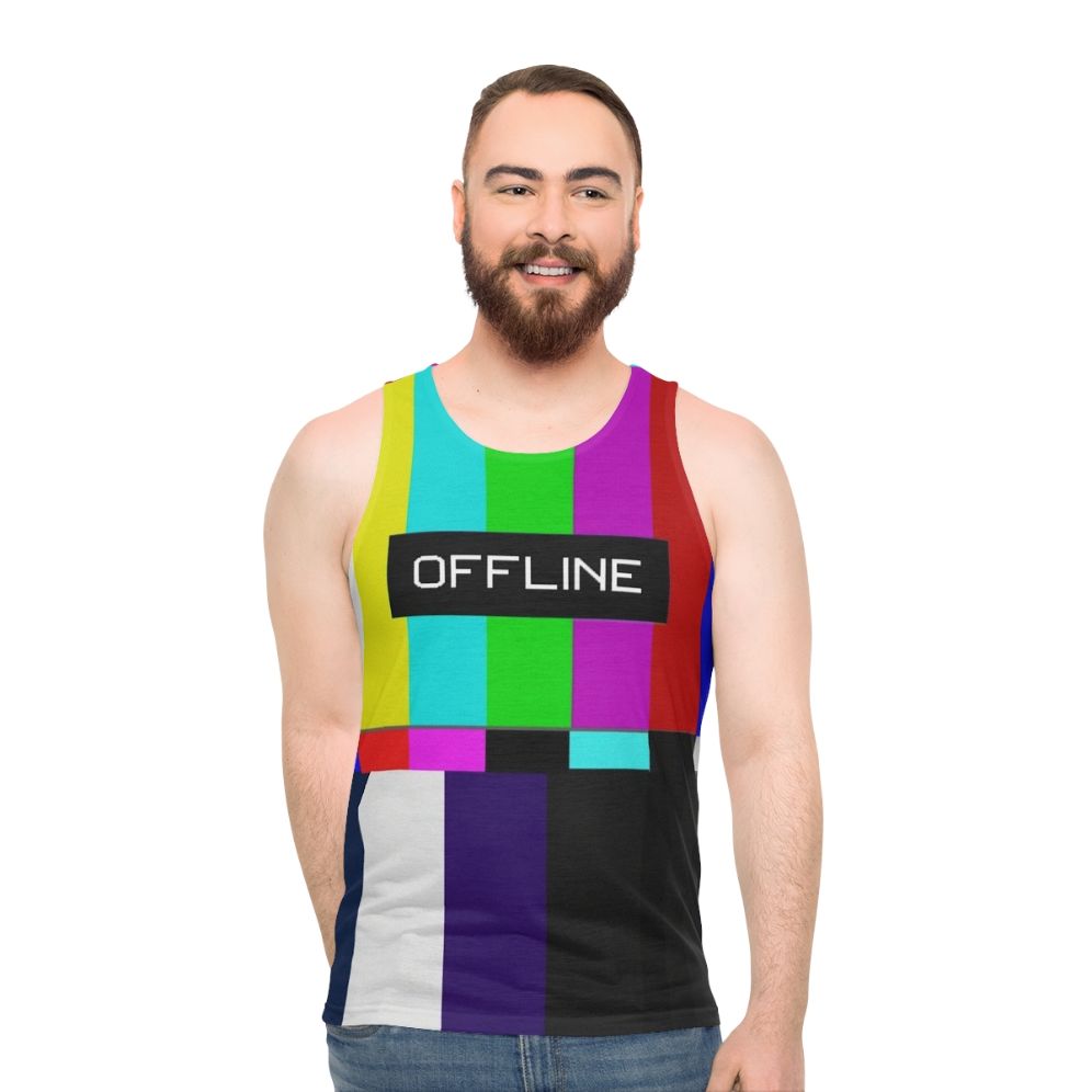 Retro analog offline unisex tank top
