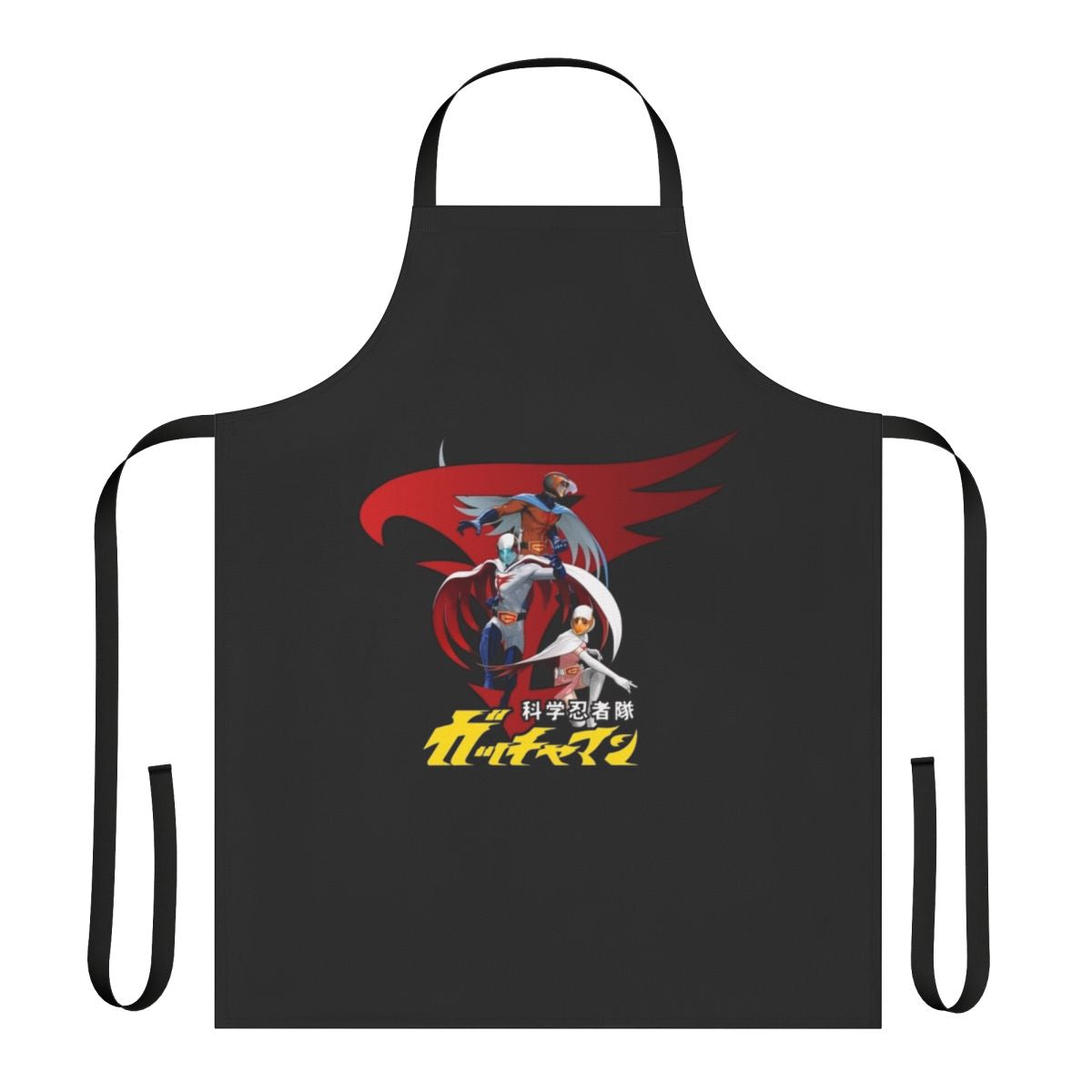 Retro anime-inspired apron featuring the G-Force team from Battle of the Planets