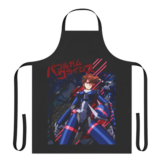 Retro anime-inspired apron featuring the Bubblegum Crisis theme