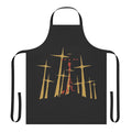 Retro anime-inspired apron featuring Neon Genesis Evangelion characters and mecha design