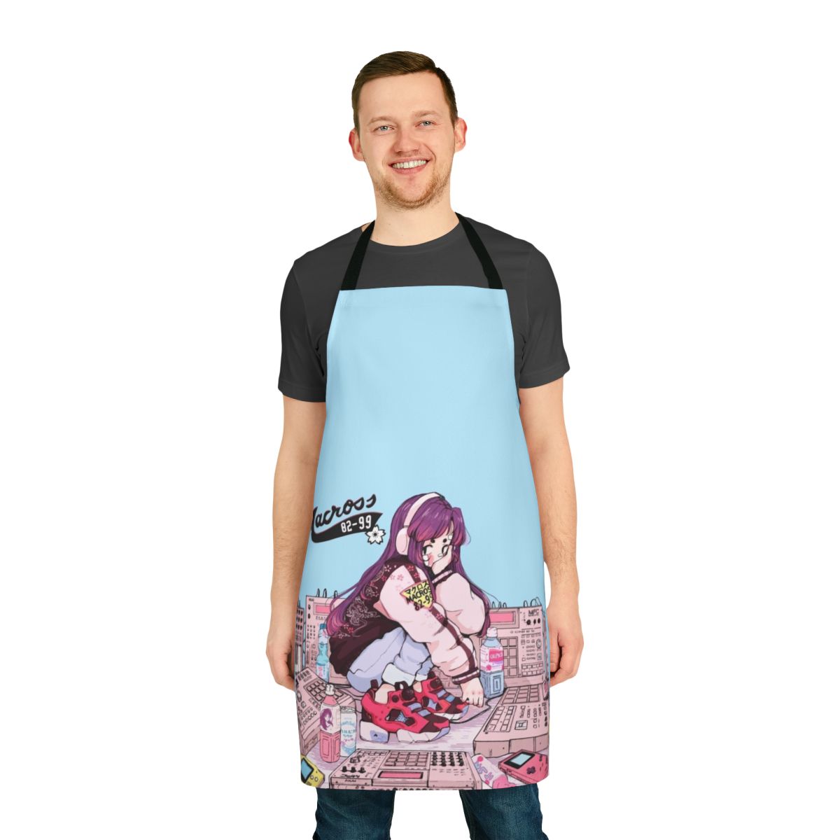 Macross 82-99 inspired apron with a retro anime aesthetic