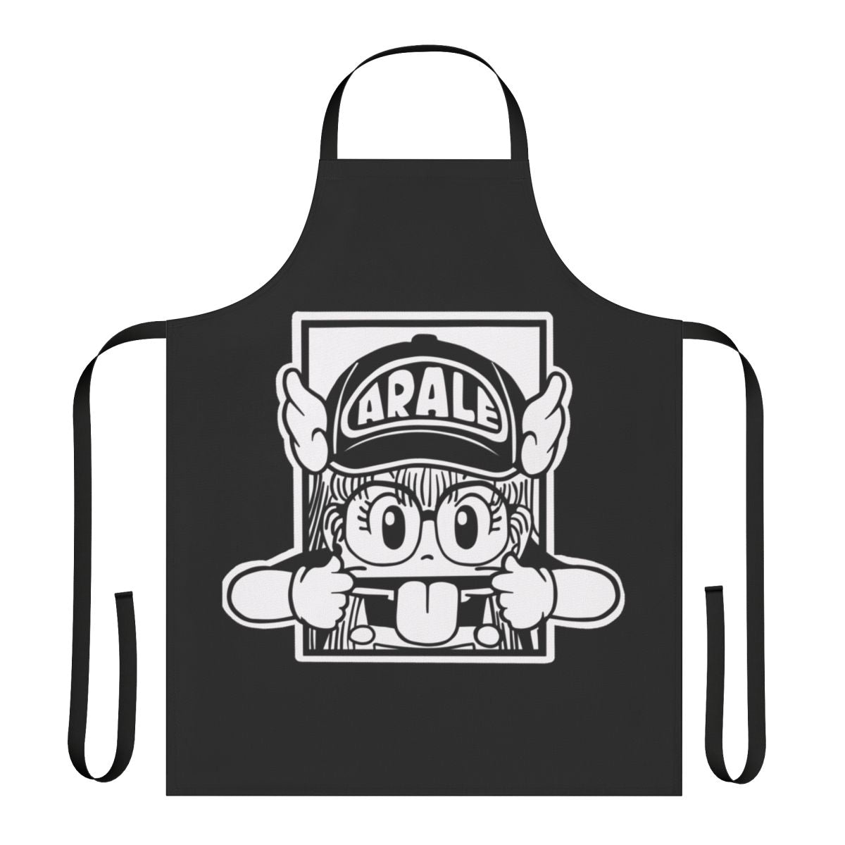 Retro anime-themed apron featuring Arale character from Dr. Slump manga