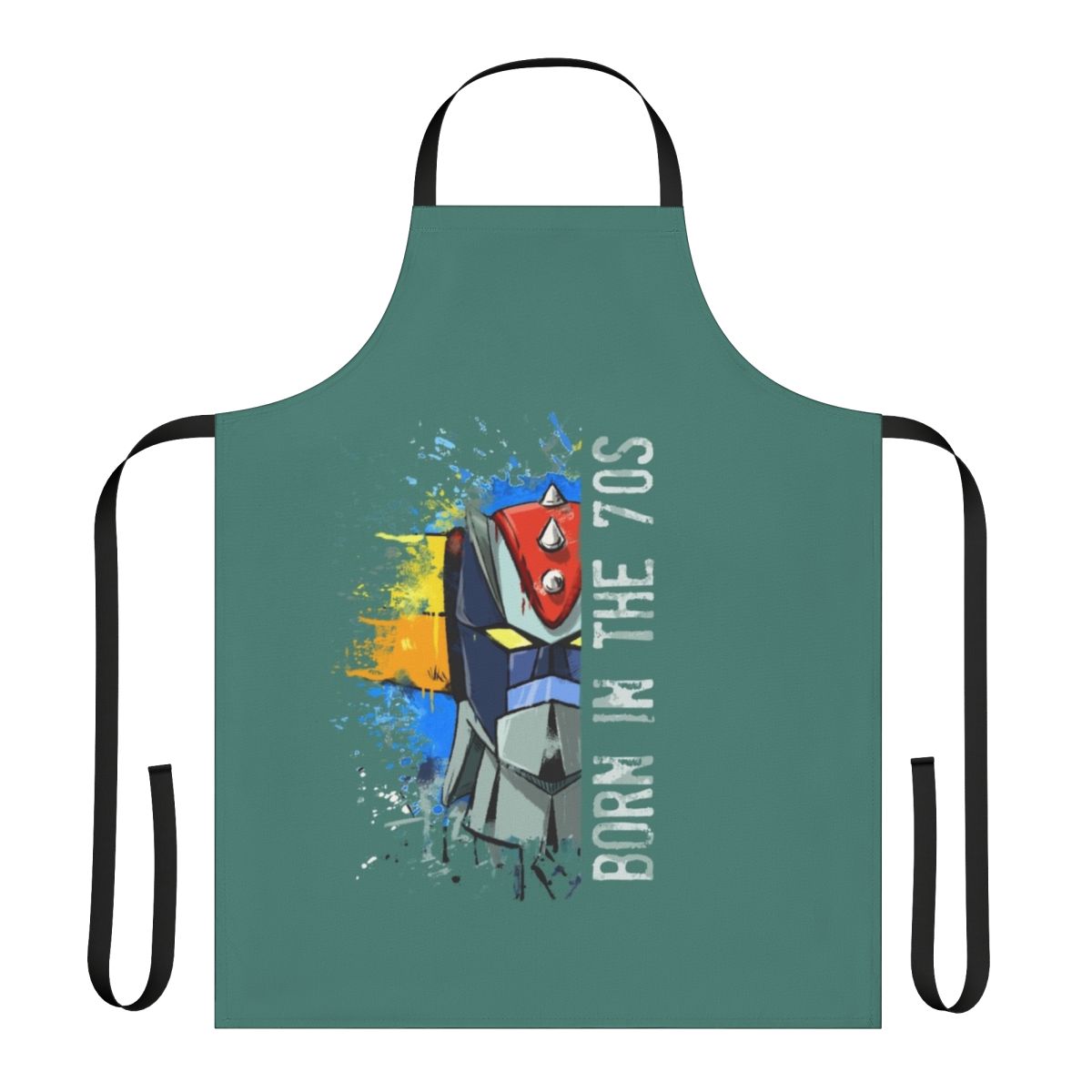 Apron featuring the iconic robot character Goldrake from the classic 1970s anime series.