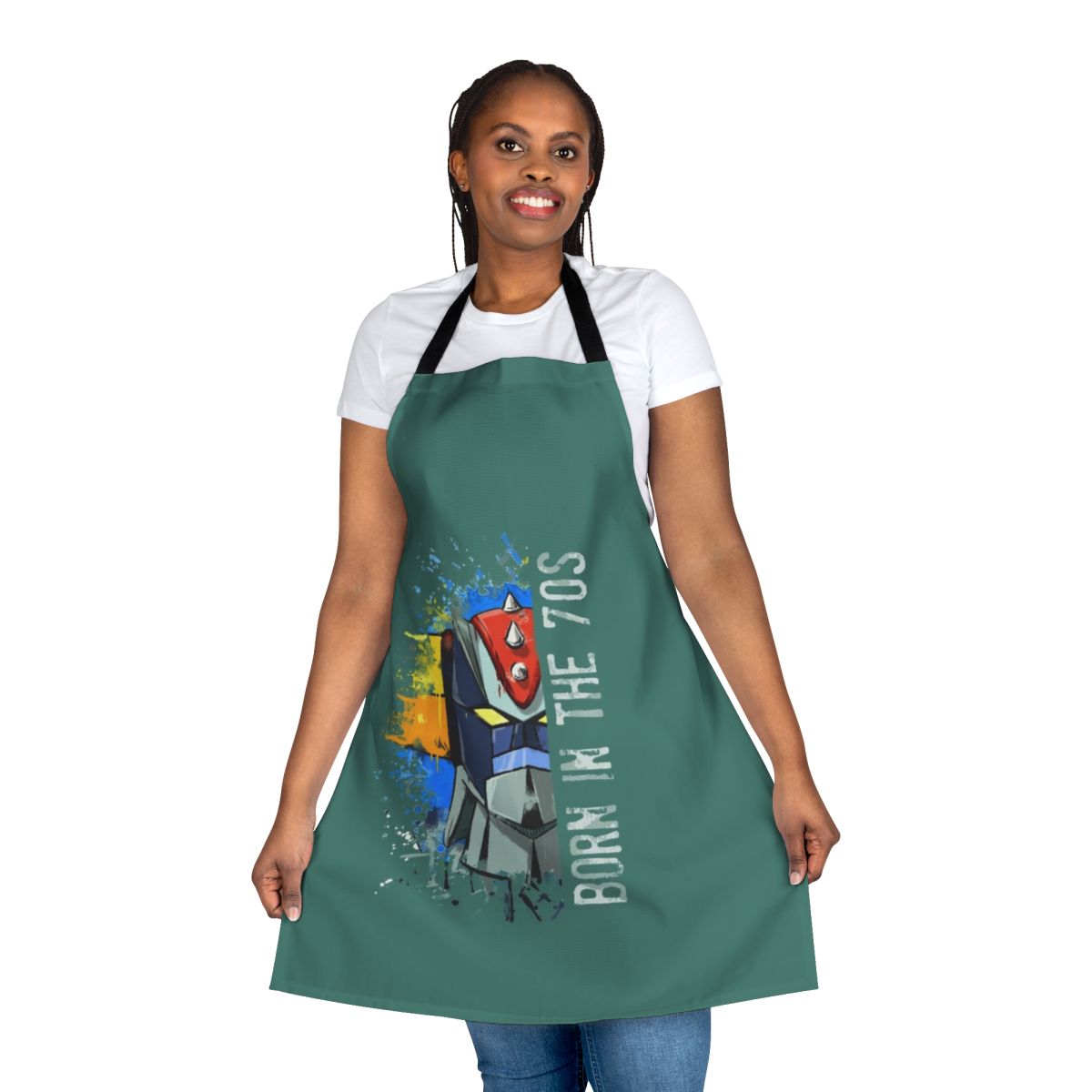 Apron featuring the iconic robot character Goldrake from the classic 1970s anime series.