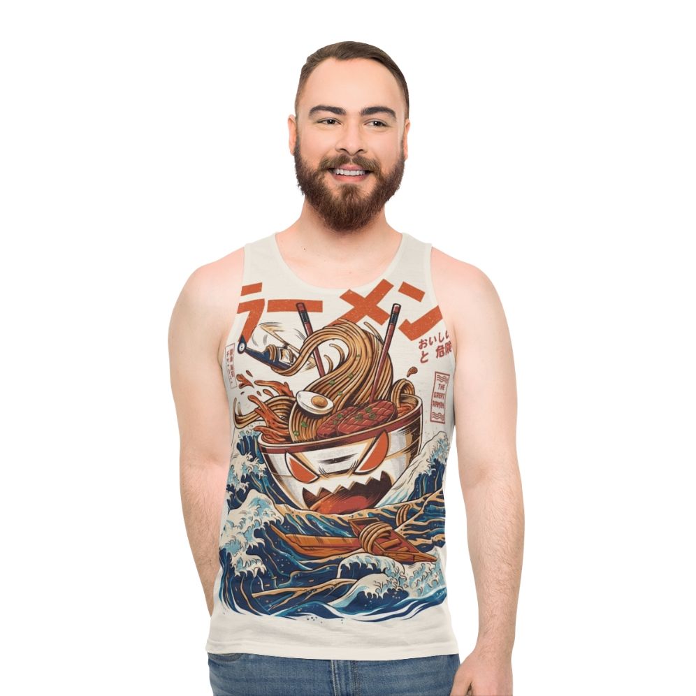 Retro anime kaiju monster food illustration unisex tank top