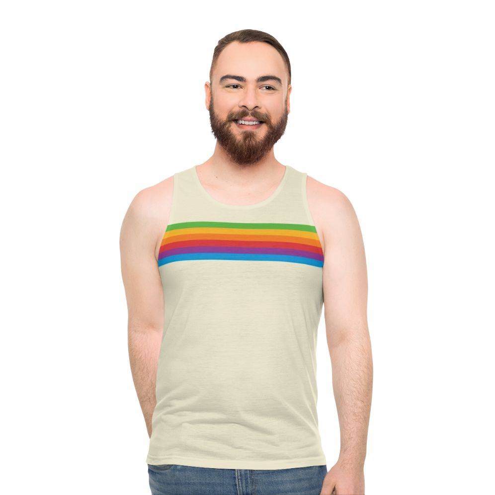 Retro Apple Rainbow Tank Top - Colorful, Vintage-Inspired Unisex Apparel