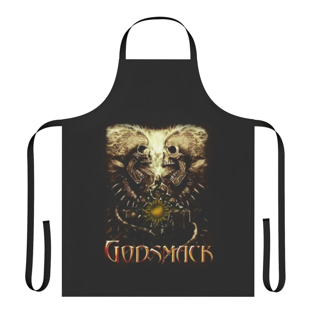 Retro-style apron featuring a rock band logo
