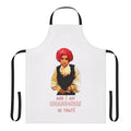 Vintage-inspired apron with a camp comedy theme