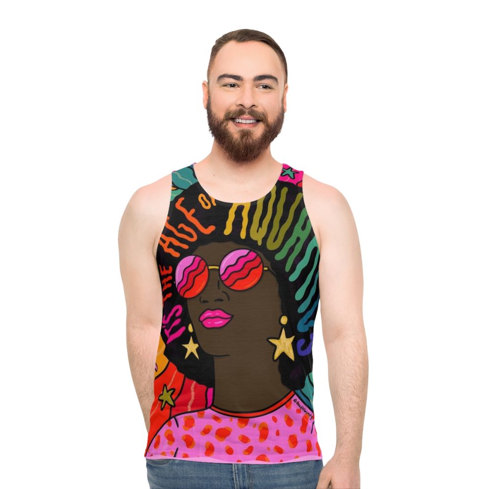 Retro Aquarius Unisex Graphic Tank Top