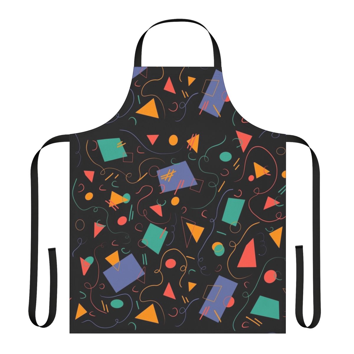 Vibrant retro-style carpet apron with an 80s/90s arcade and bowling alley aesthetic, perfect for geeky and nostalgic activities.