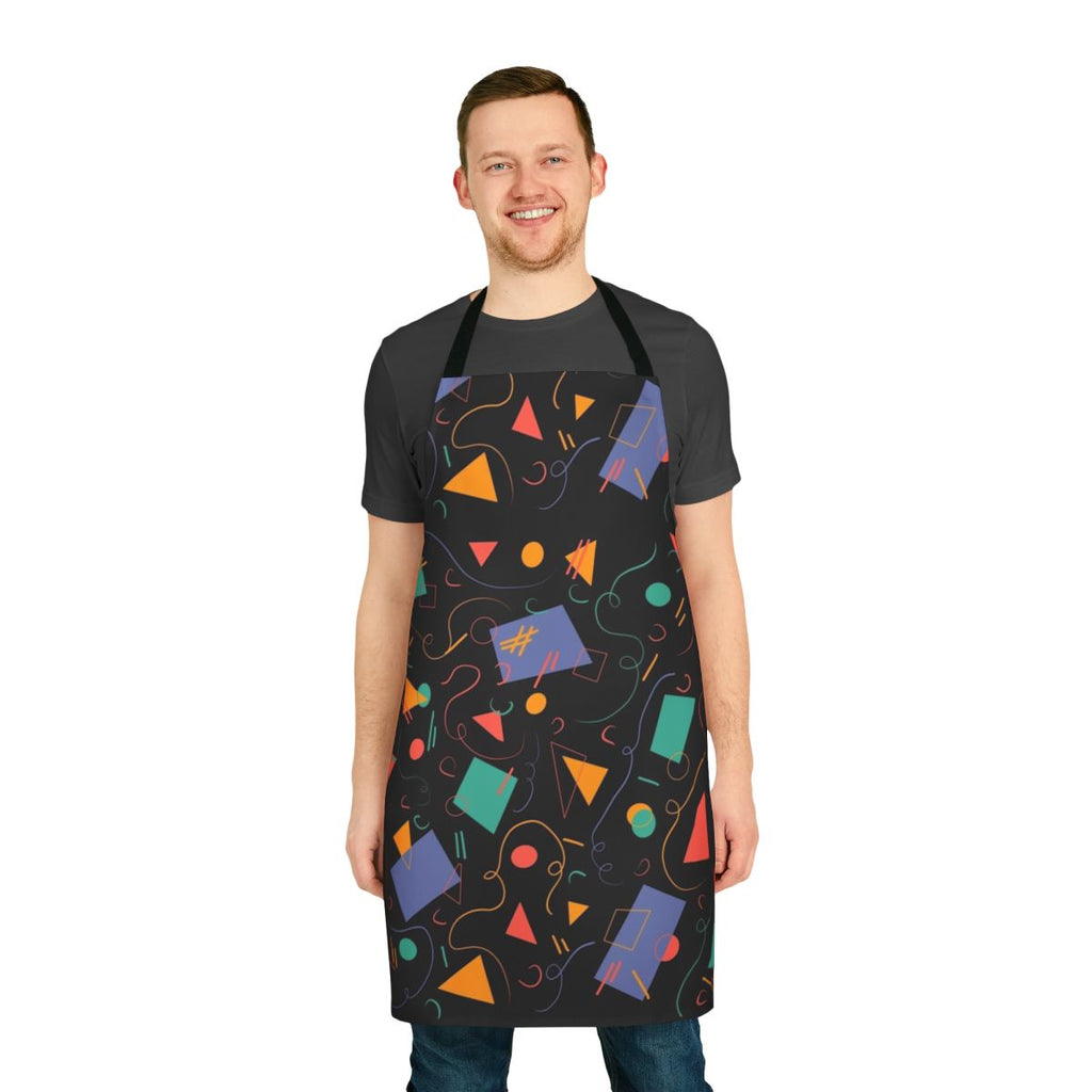 Vibrant retro-style carpet apron with an 80s/90s arcade and bowling alley aesthetic, perfect for geeky and nostalgic activities.