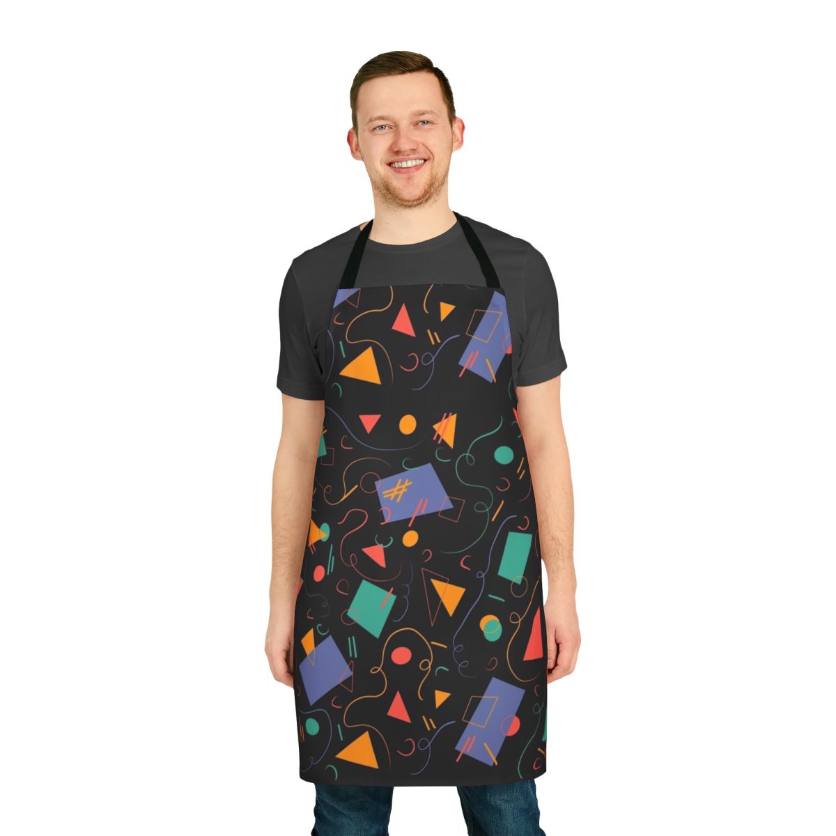 Vibrant retro-style carpet apron with an 80s/90s arcade and bowling alley aesthetic, perfect for geeky and nostalgic activities.
