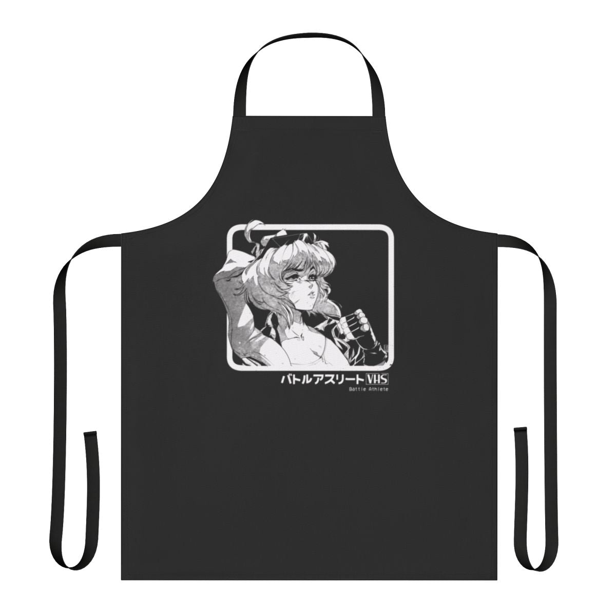 Retro-inspired apron featuring abstract graphics, 80s aesthetic, and fighting game/Sonic the Hedgehog themes