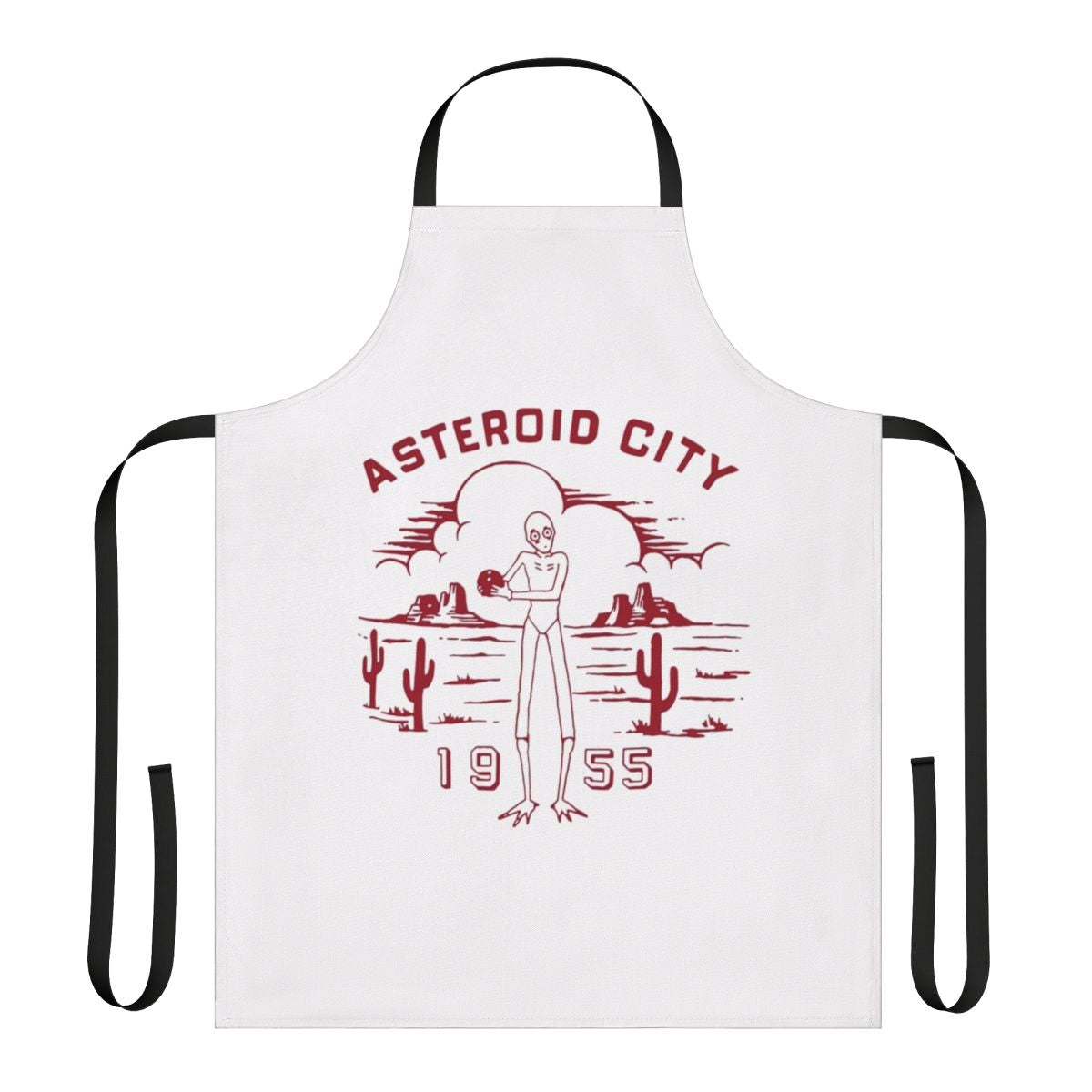 Retro 1950s style apron with Asteroid City inspired design
