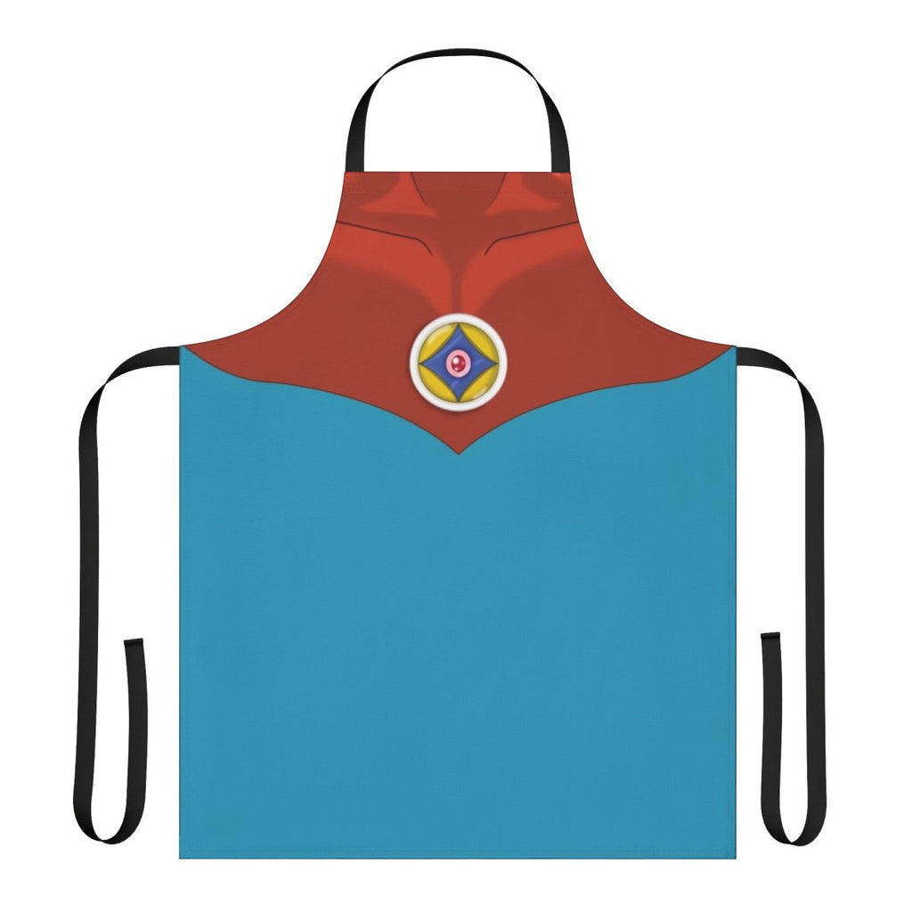 Retro Astroganger inspired apron with anime, 80s, and mecha design elements
