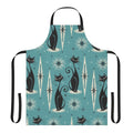 Retro apron featuring atomic cats and mid century modern design