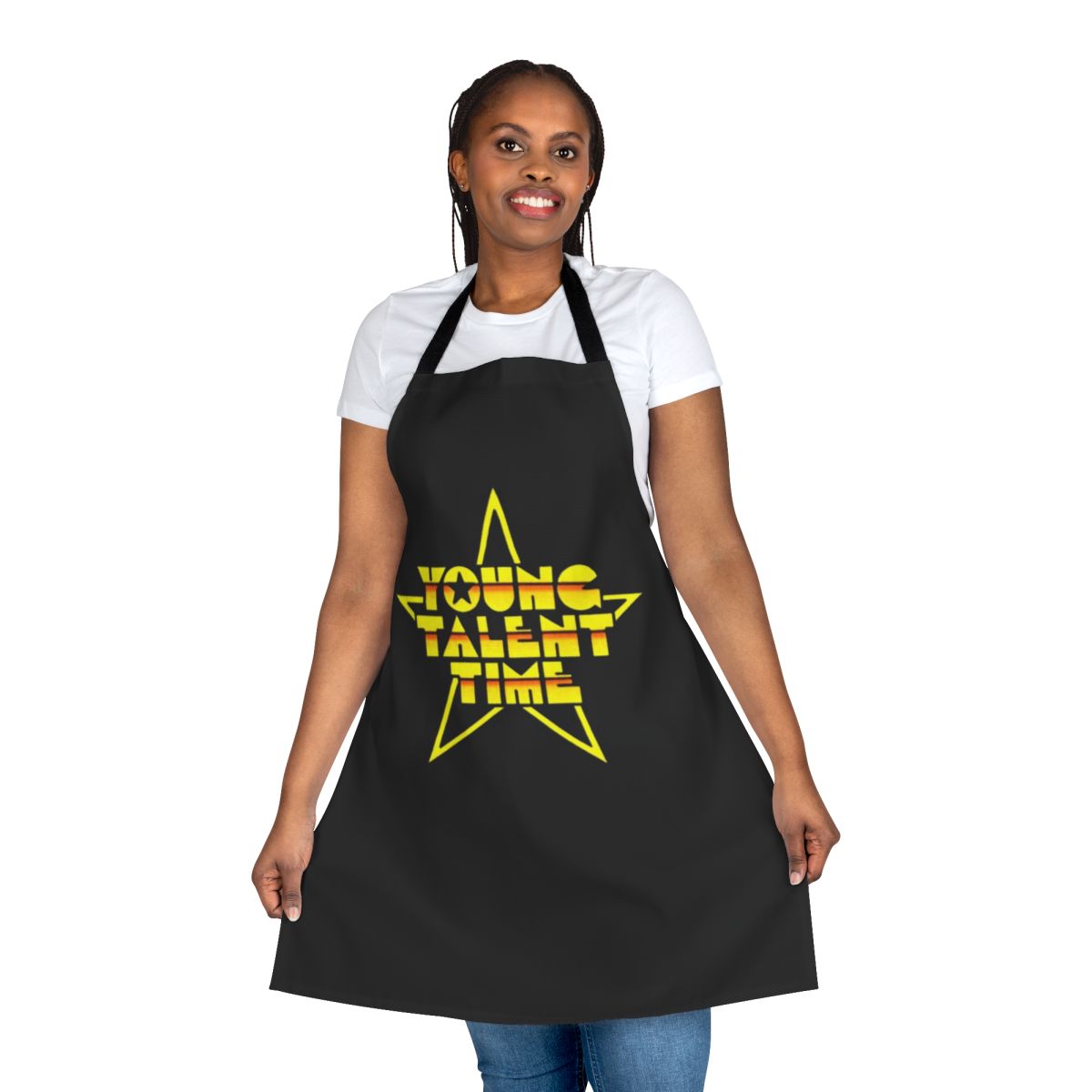 Retro-style apron featuring 1980s Australian talent show design