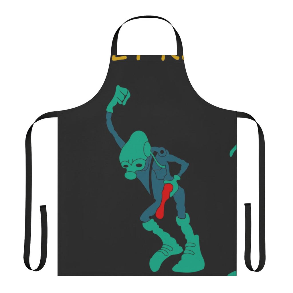 Retro apron featuring a design inspired by the 1970s animated film "Wizards" by Ralph Bakshi.