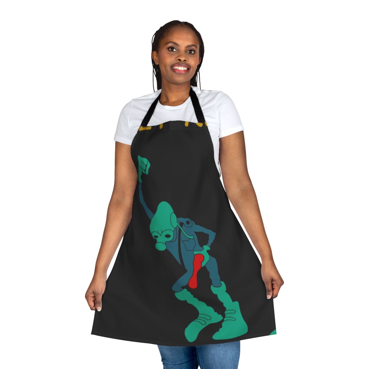 Retro apron featuring a design inspired by the 1970s animated film "Wizards" by Ralph Bakshi.