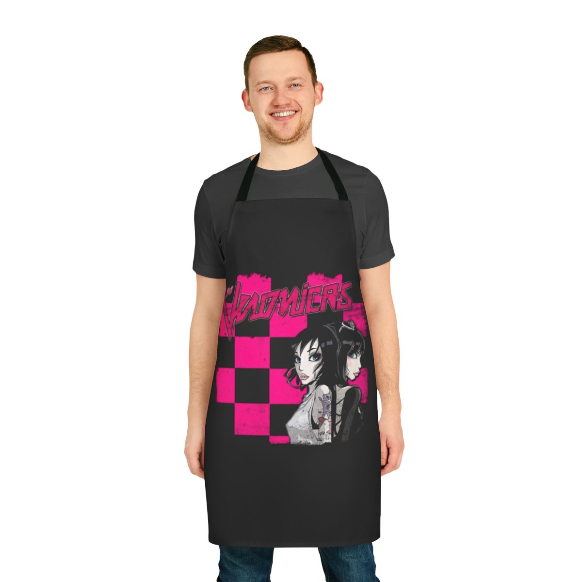 Retro-style apron featuring the words "There's No I in Team"