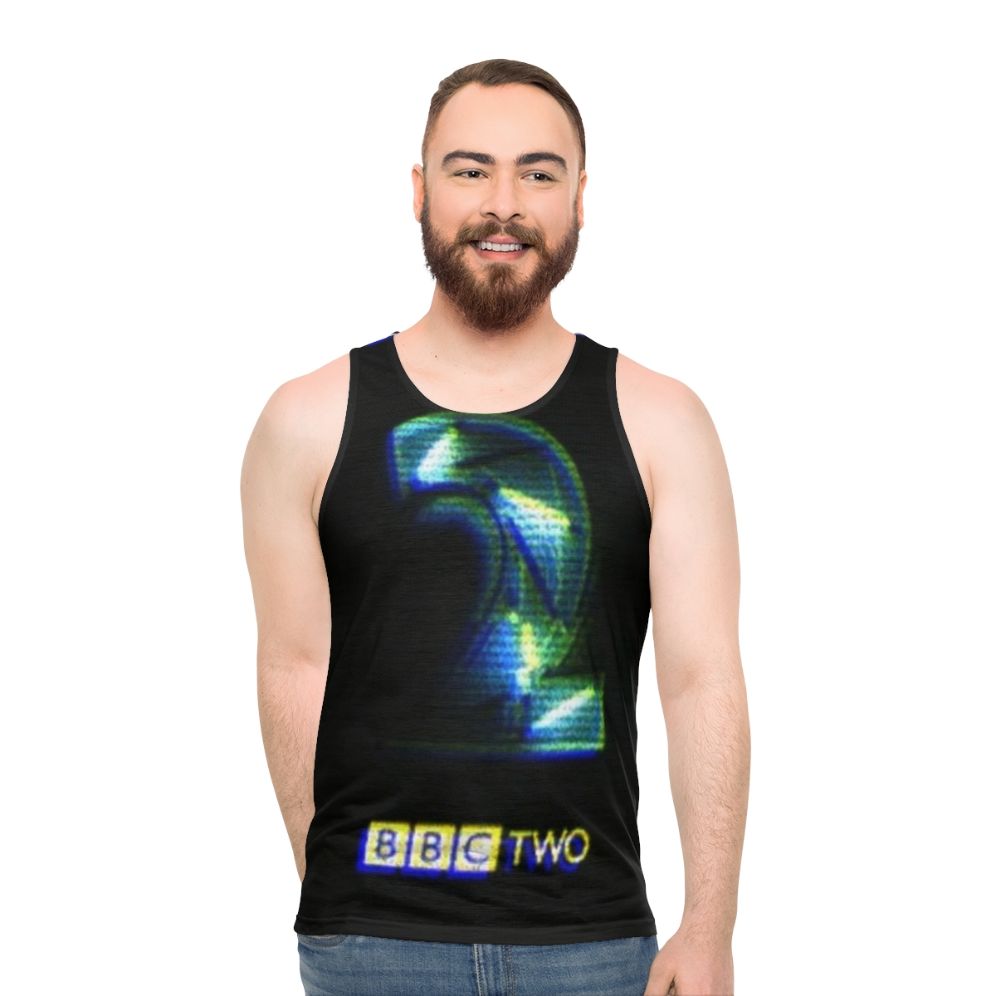 Retro BBC 2 neon unisex tank top