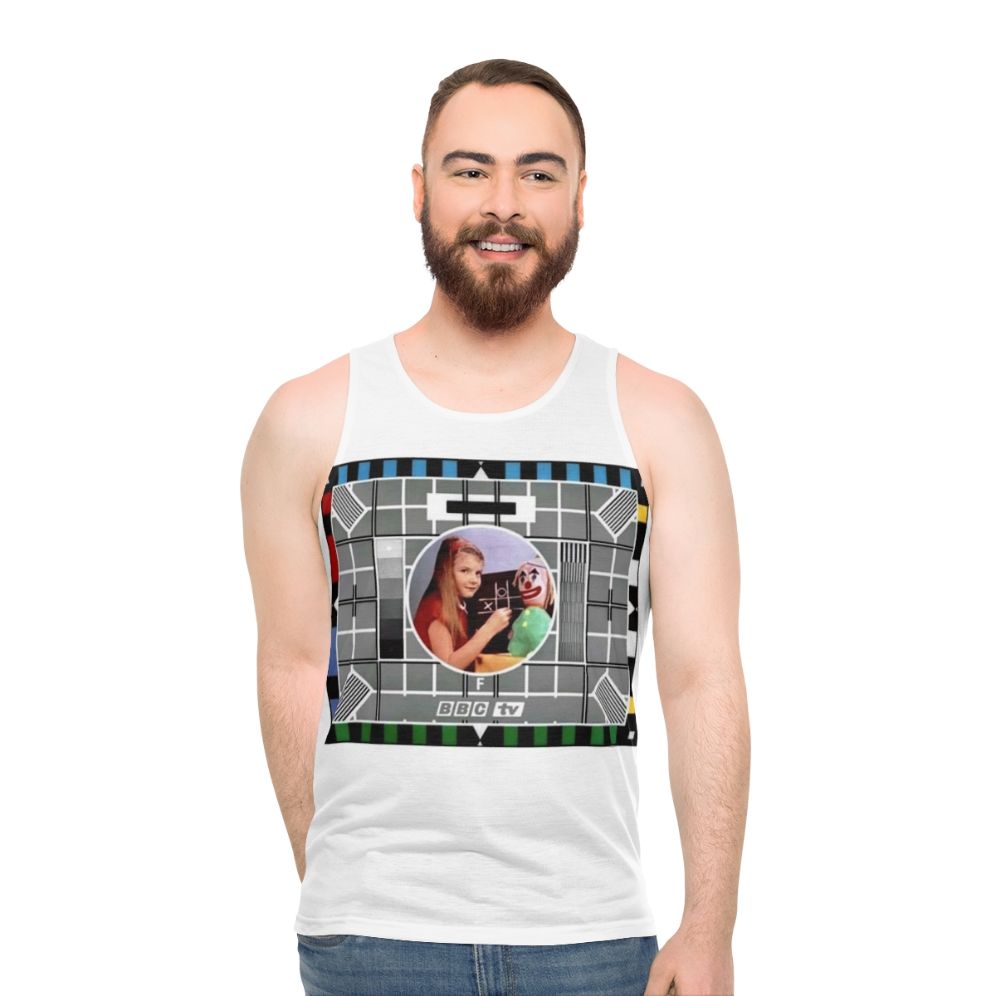 Retro BBC test card graphic unisex tank top