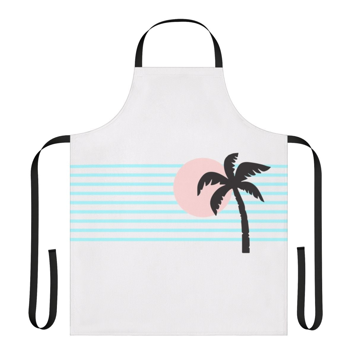Colorful retro beach apron with 80s Miami surf design