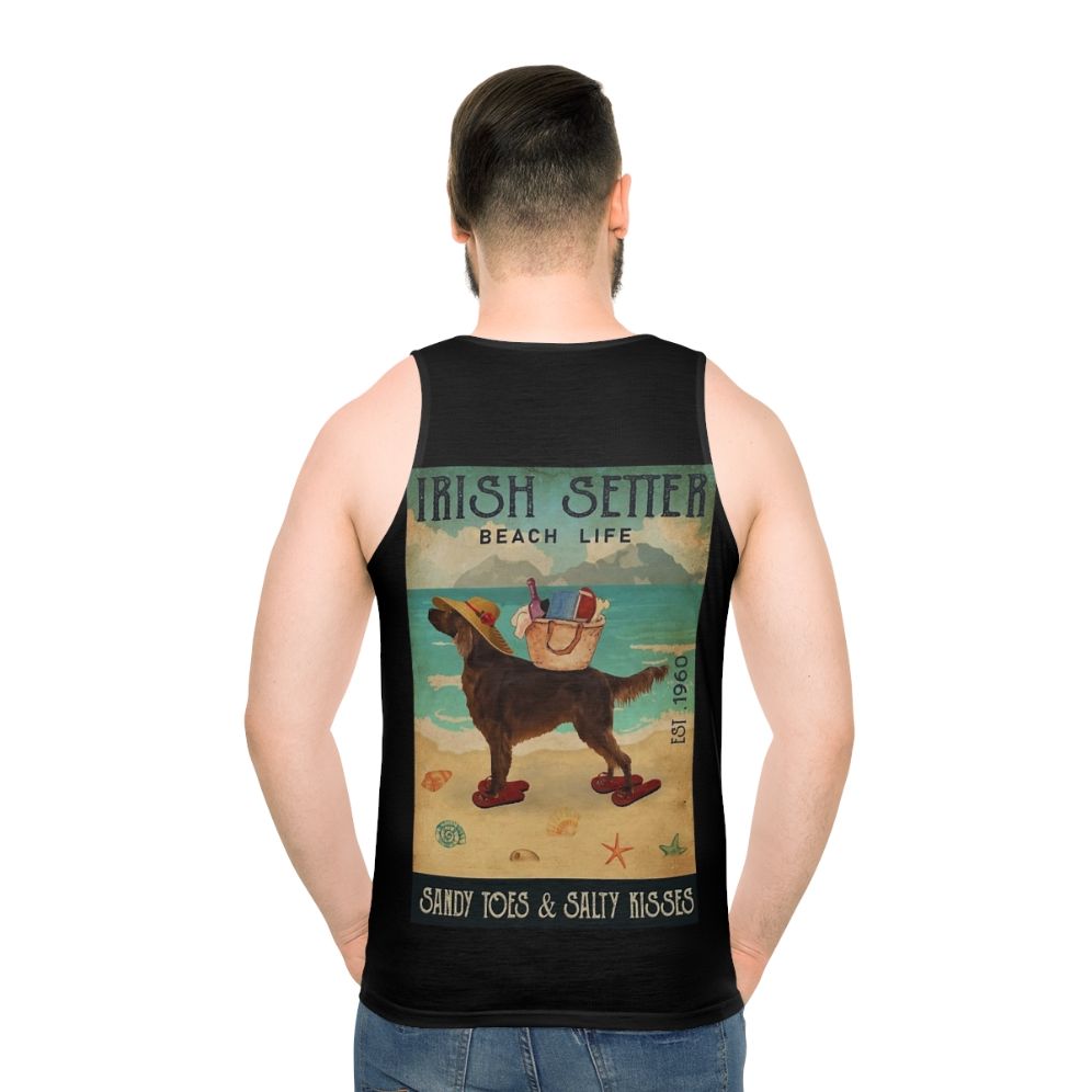 Retro beach life irish setter dog unisex tank top